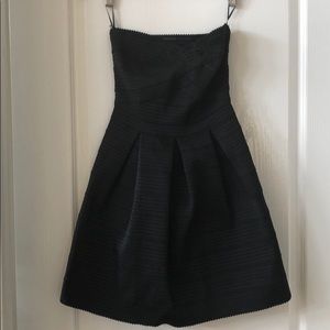 Little black pleated strapless dress